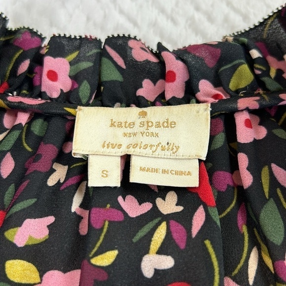 Kate Spade Floral Ruffle Trim Blouse/Top - Picture 16 of 17